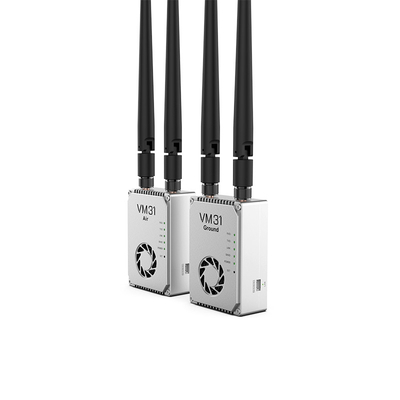 VM31 Video&amp;Data&amp;RC link memiliki dua frekuensi opsional ((800MHz、1.4GHz) dengan rentang transmisi 15km (udara ke tanah).